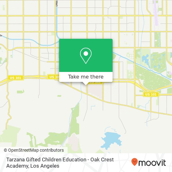Mapa de Tarzana Gifted Children Education - Oak Crest Academy