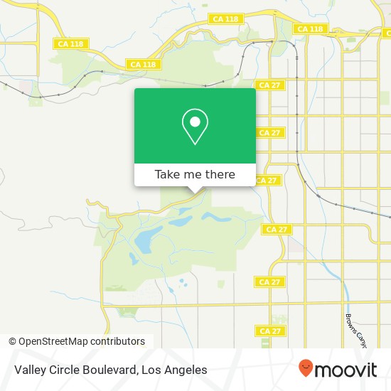 Valley Circle Boulevard map