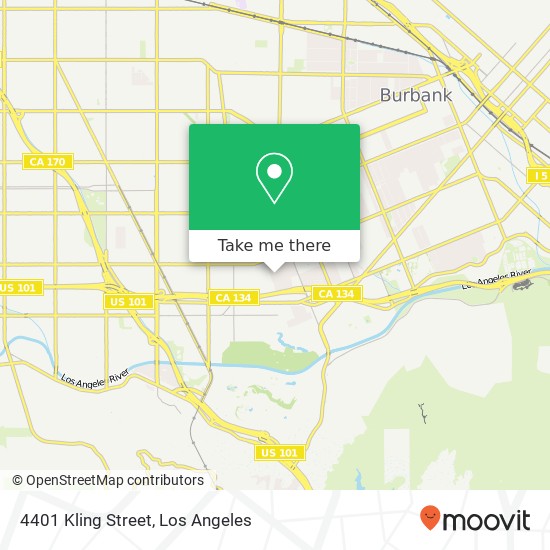 4401 Kling Street map