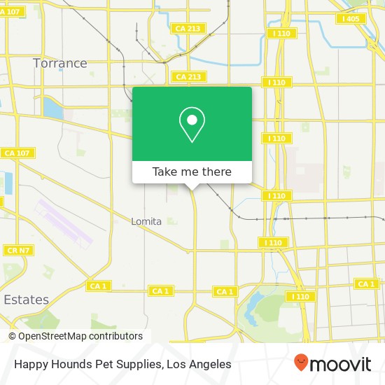 Mapa de Happy Hounds Pet Supplies