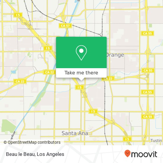 Mapa de Beau le Beau, Main Place Shopping Ctr Santa Ana, CA 92705