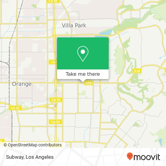 Mapa de Subway, 3548 E Chapman Ave Orange, CA 92869