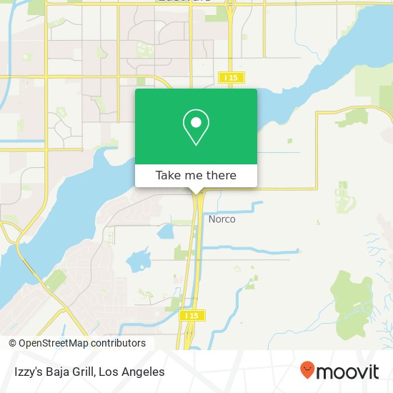 Mapa de Izzy's Baja Grill, 3699 Hamner Ave Norco, CA 92860