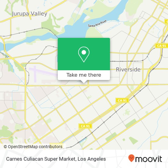 Mapa de Carnes Culiacan Super Market, 5405 Arlington Ave Riverside, CA 92504