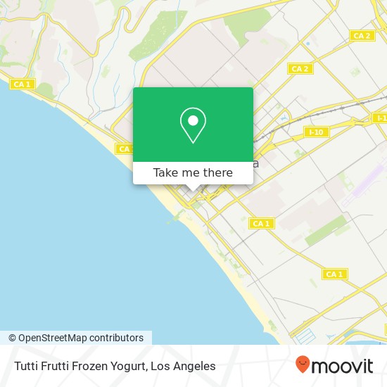 Mapa de Tutti Frutti Frozen Yogurt, Santa Monica, CA 90401