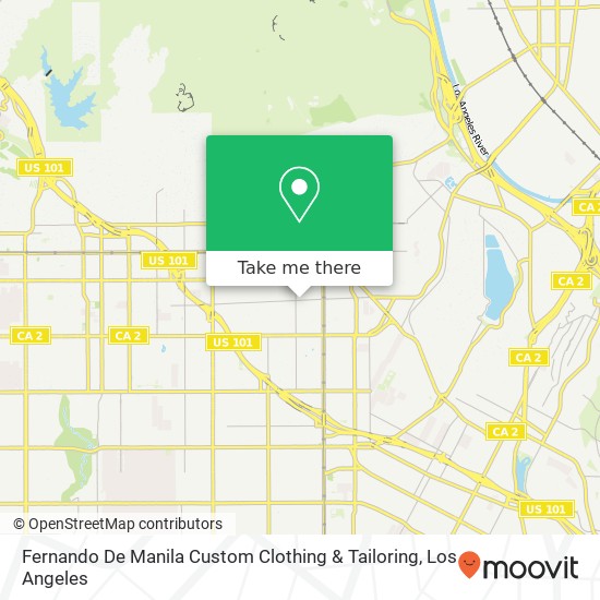 Mapa de Fernando De Manila Custom Clothing & Tailoring, 4849 Fountain Ave Los Angeles, CA 90029