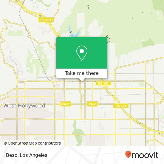 Mapa de Beso, 6350 Hollywood Blvd Los Angeles, CA 90028