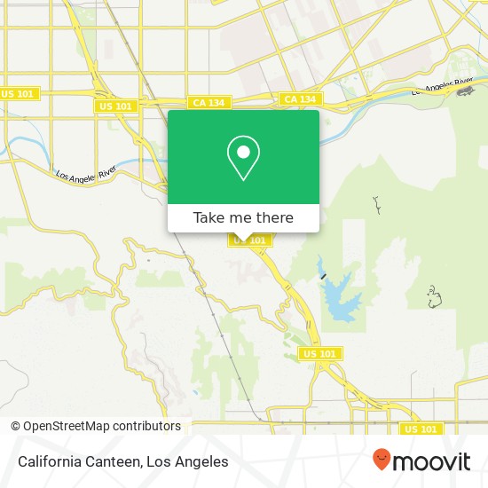 Mapa de California Canteen, 3311 Cahuenga Blvd W Los Angeles, CA 90068