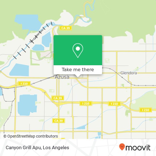 Mapa de Canyon Grill Apu, 701 E Foothill Blvd Azusa, CA 91702