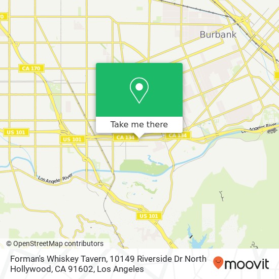 Mapa de Forman's Whiskey Tavern, 10149 Riverside Dr North Hollywood, CA 91602
