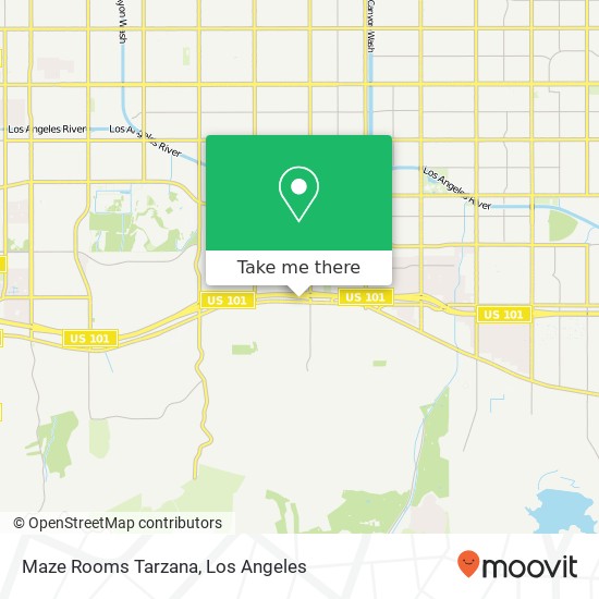 Maze Rooms Tarzana map