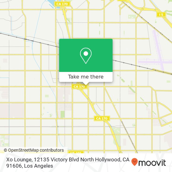Mapa de Xo Lounge, 12135 Victory Blvd North Hollywood, CA 91606