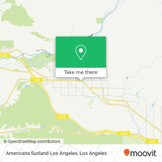 Mapa de Americana Sunland-Los Angeles, 7840 Foothill Blvd Sunland, CA 91040