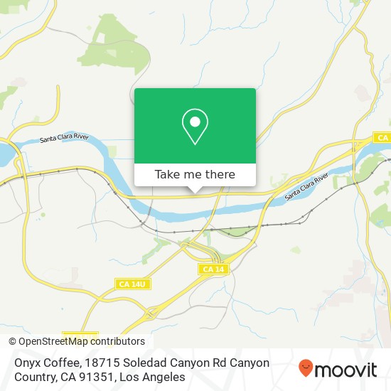 Mapa de Onyx Coffee, 18715 Soledad Canyon Rd Canyon Country, CA 91351