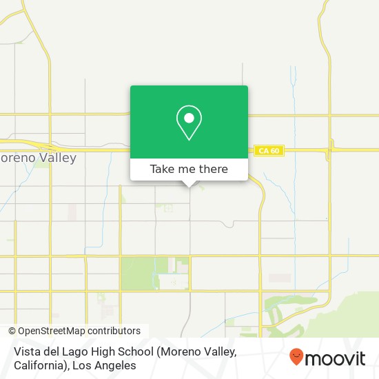 Mapa de Vista del Lago High School (Moreno Valley, California)