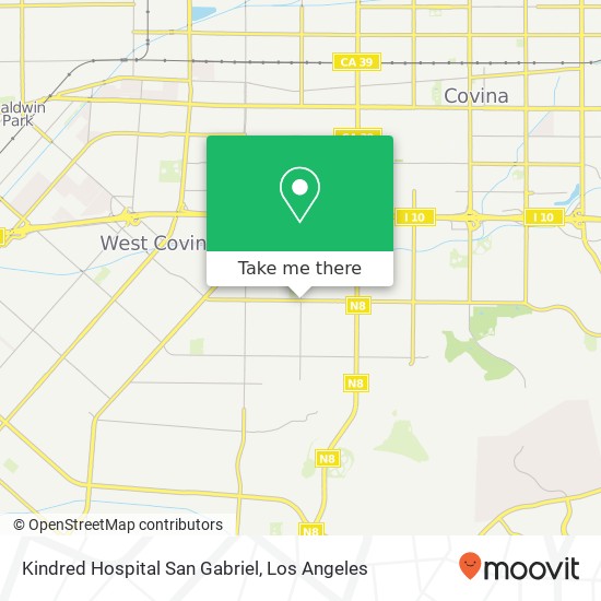 Kindred Hospital San Gabriel map