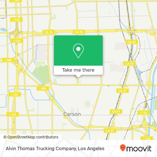 Alvin Thomas Trucking Company map