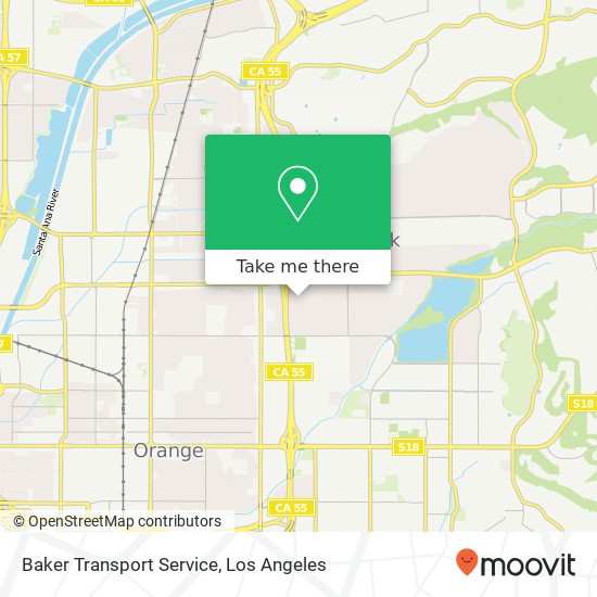 Mapa de Baker Transport Service