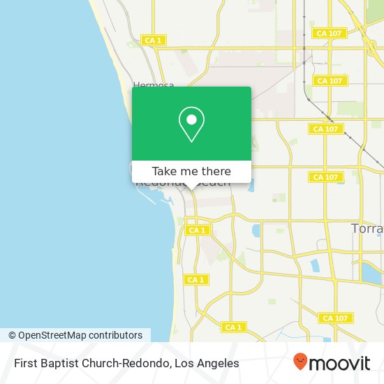 Mapa de First Baptist Church-Redondo