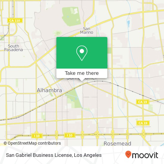 San Gabriel Business License map