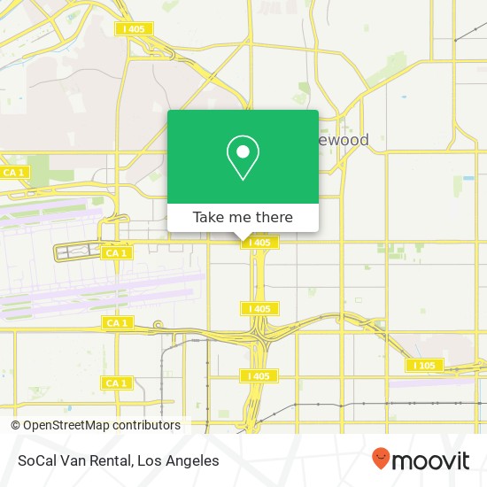 SoCal Van Rental map