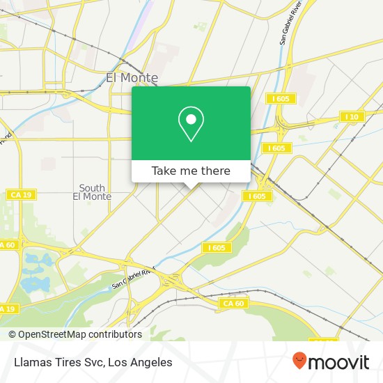 Llamas Tires Svc map