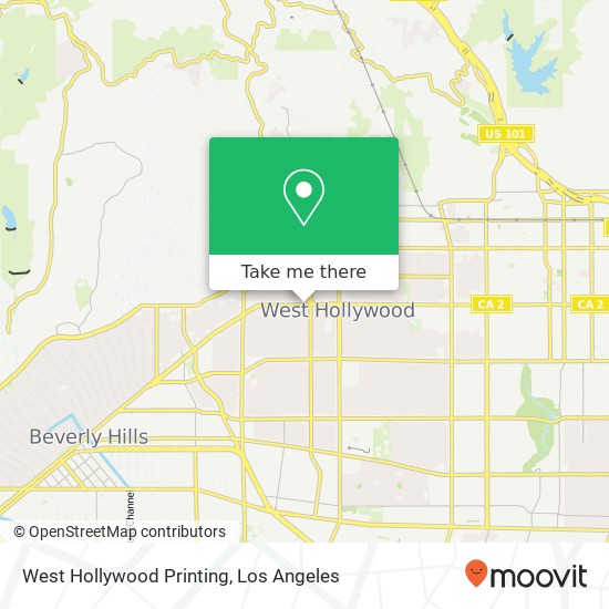 West Hollywood Printing map