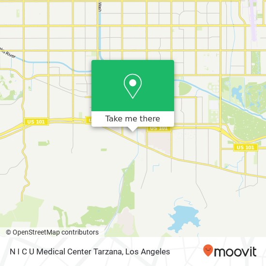 Mapa de N I C U Medical Center Tarzana