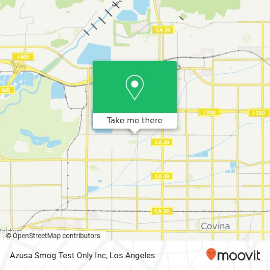 Azusa Smog Test Only Inc map