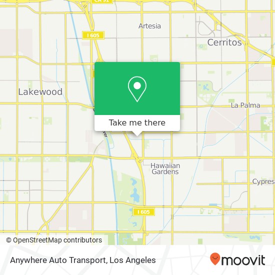 Anywhere Auto Transport map