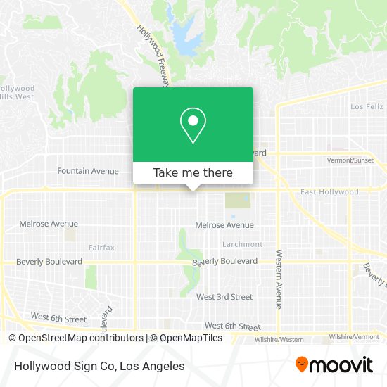 Mapa de Hollywood Sign Co