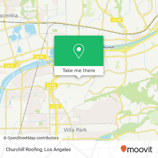 Churchill Roofing map