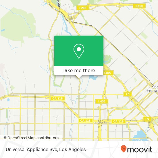 Universal Appliance Svc map