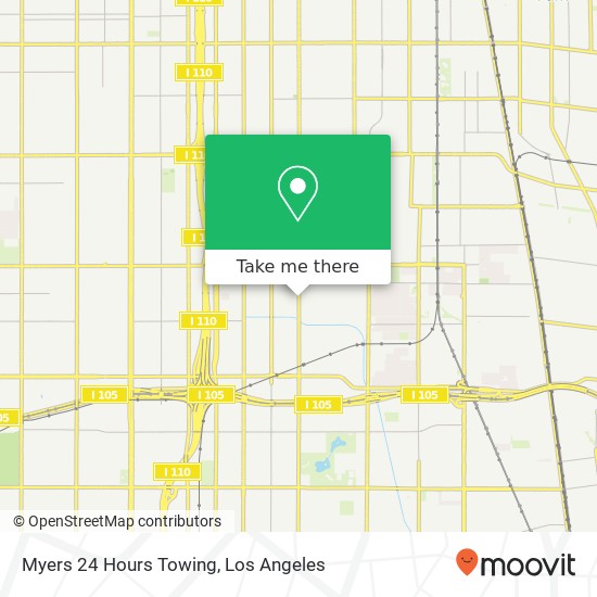 Myers 24 Hours Towing map