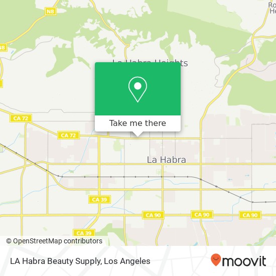 Mapa de LA Habra Beauty Supply
