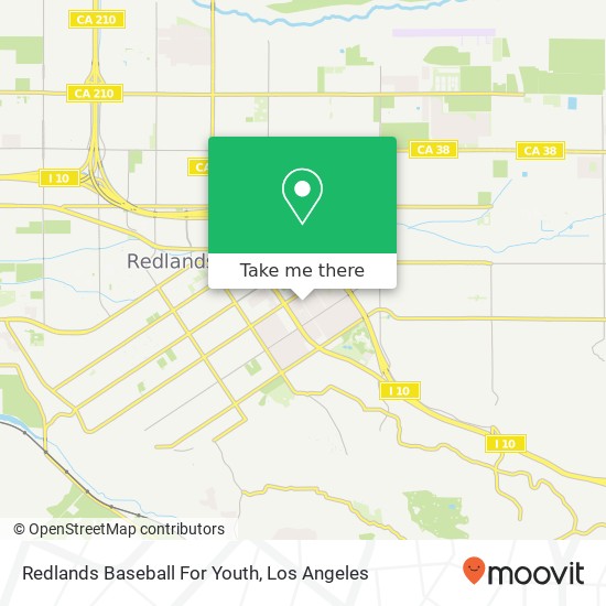 Redlands Baseball For Youth map