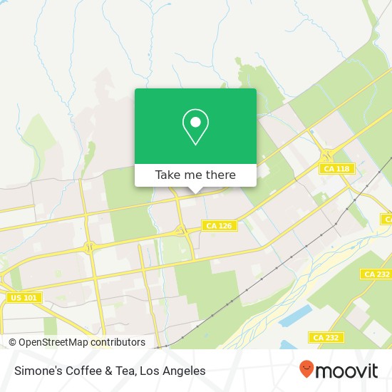 Simone's Coffee & Tea map