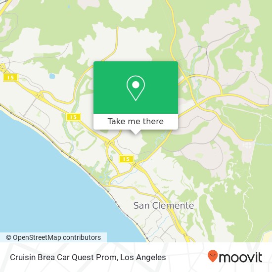 Mapa de Cruisin Brea Car Quest Prom