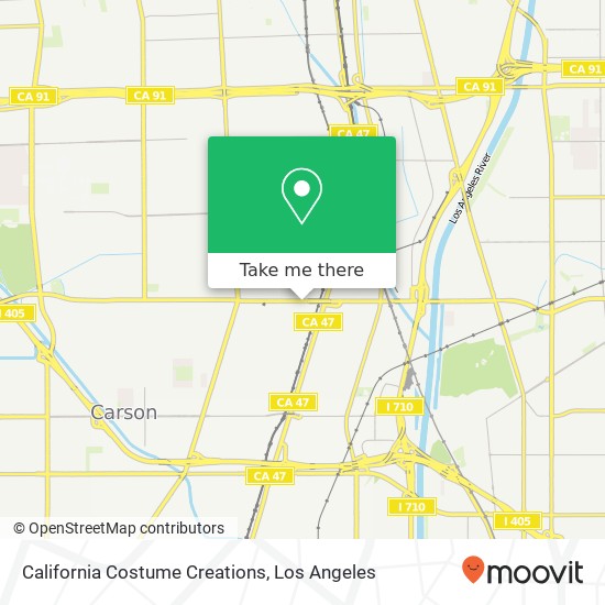 California Costume Creations map