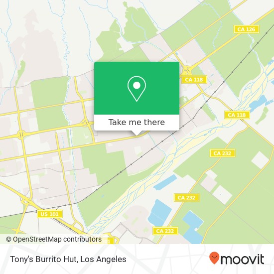 Tony's Burrito Hut map