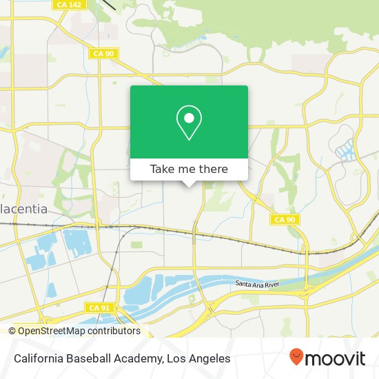 Mapa de California Baseball Academy