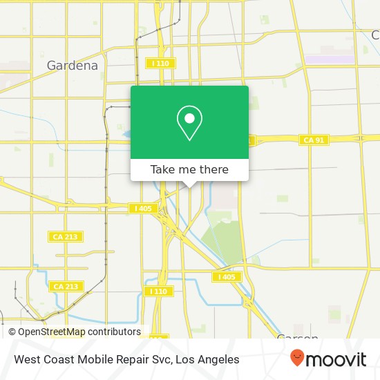 West Coast Mobile Repair Svc map