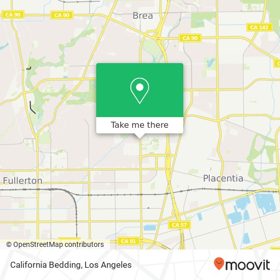 California Bedding map