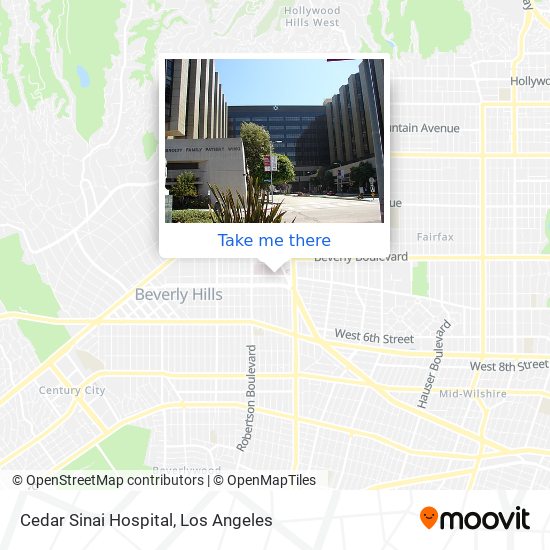 Mapa de Cedar Sinai Hospital