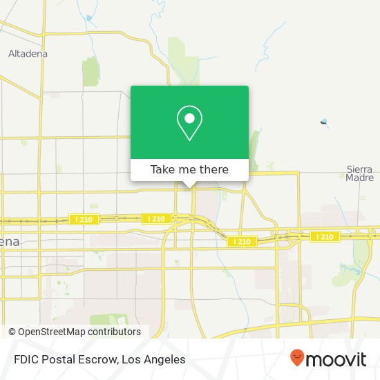 Mapa de FDIC Postal Escrow