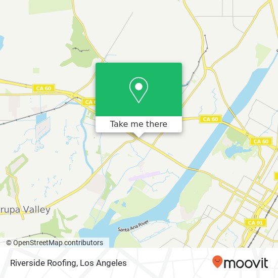 Riverside Roofing map