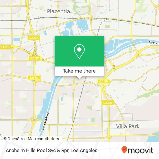 Anaheim Hills Pool Svc & Rpr map