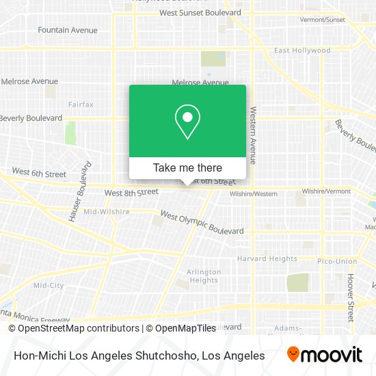 Hon-Michi Los Angeles Shutchosho map