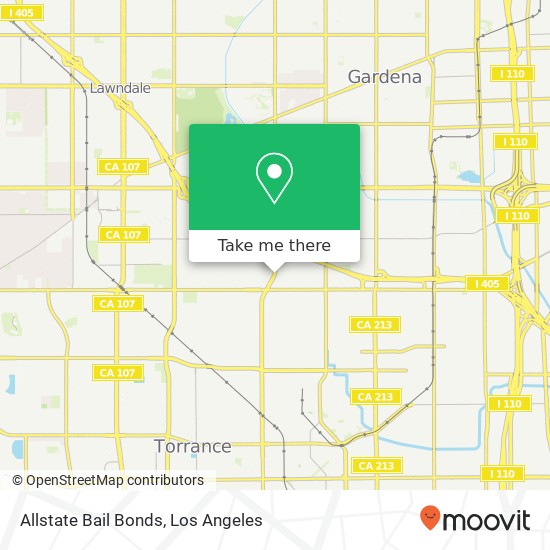 Allstate Bail Bonds map