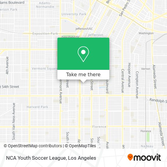 NCA Youth Soccer League map